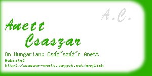 anett csaszar business card